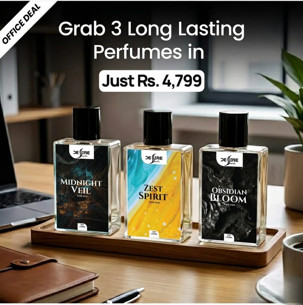 Men's Office Bundle - 3 Long Lasting Perfumes (50ml Each)